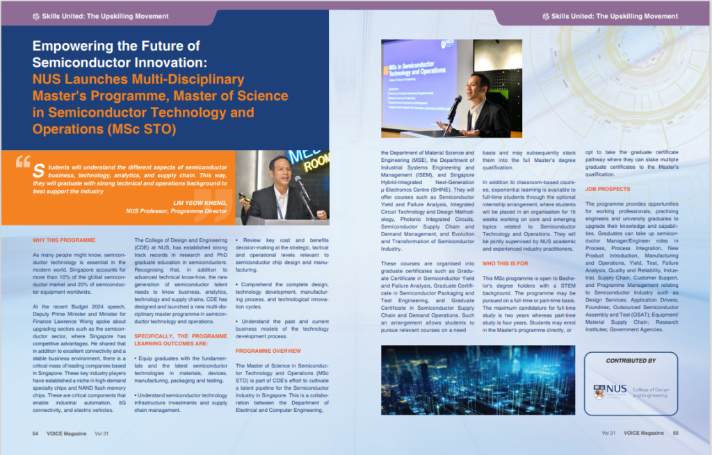 Msc in Semiconductor Technology and Operations Feature Report in Voice Magazine